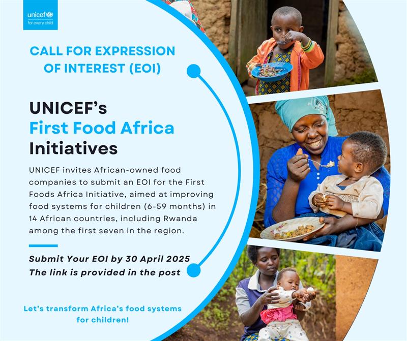 Join <a href="/UNICEF/">UNICEF</a>'s First Foods Africa Initiative to transform food systems for children. Receive support to produce nutritious, safe, and affordable foods for young children. 🌍🍎

📍 Eligible in 14 African countries

📅 Apply now: unicef.org/rwanda/job-vac…