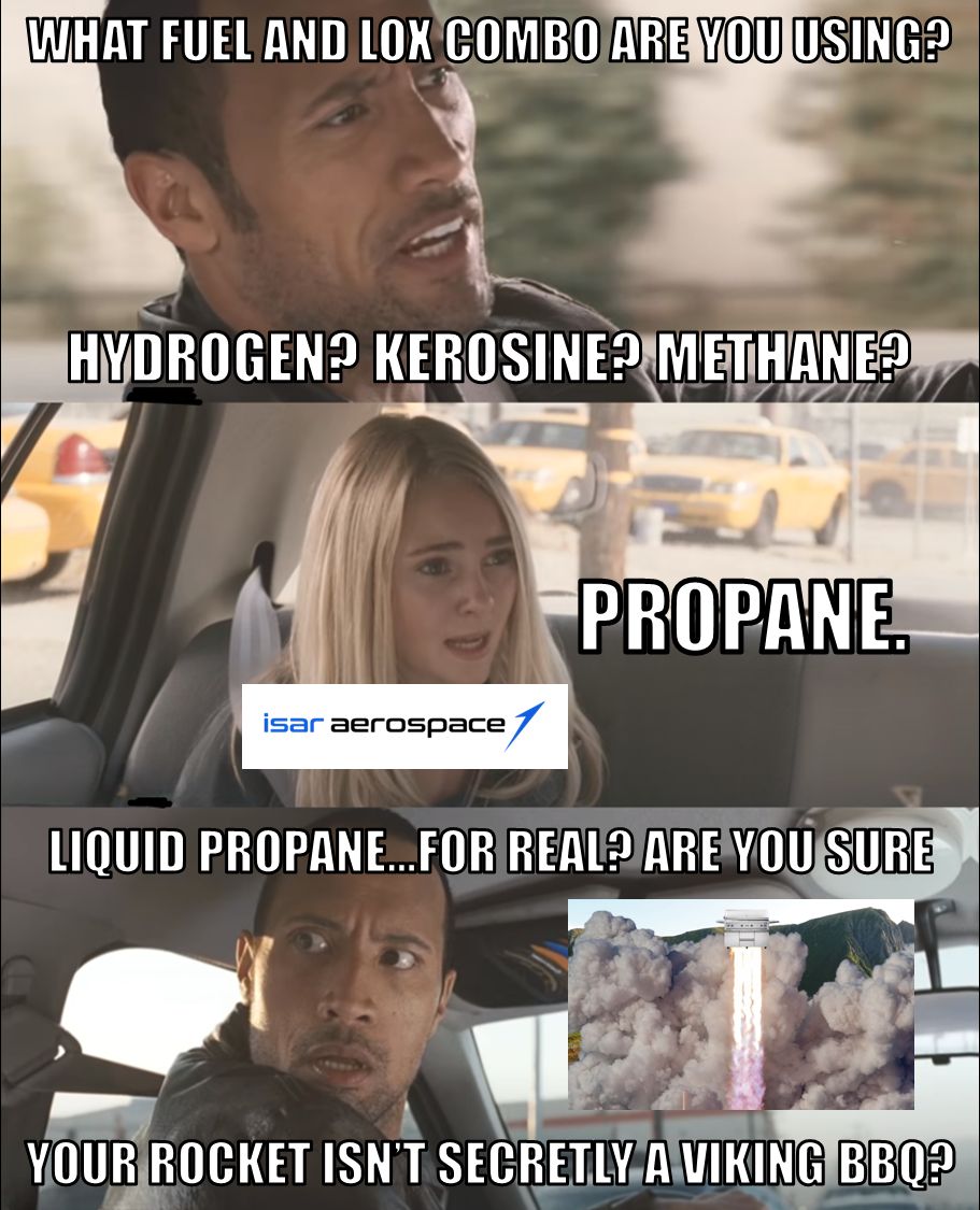 "Looks like flame trench BBQ is on the menu, boys" by Planck_Savagery via reddit.com/r/SpaceXMaster…