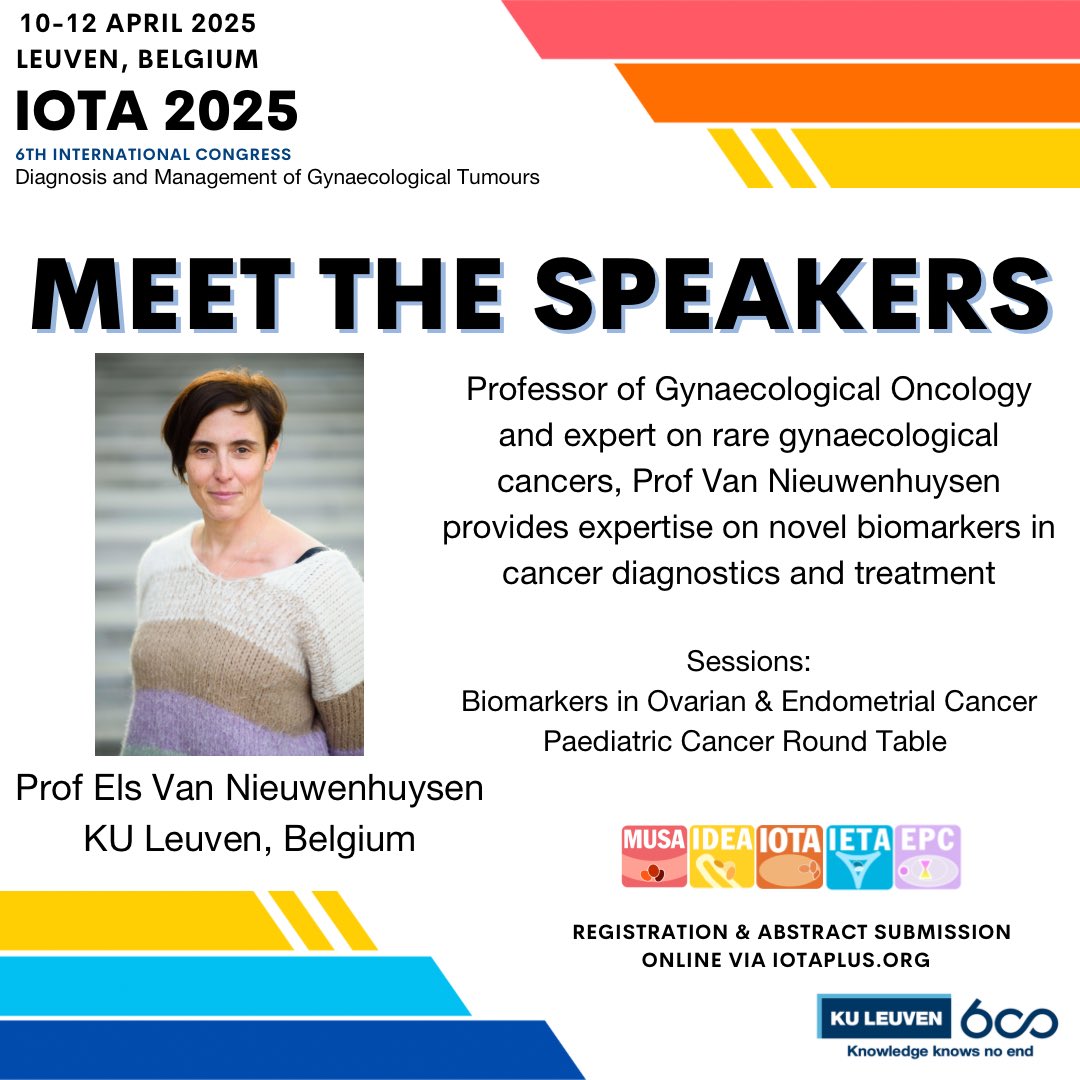 📢 Exciting News from #IOTA2025! 🔬🎗️

Join Prof. Van Nieuwenhuysen at the IOTA Congress 2025, where she will delve into the latest advancements in biomarkers for cancer diagnosis and treatment. 🚀

#IOTA2025 #CancerResearch #Biomarkers #Oncology #WomensHealth #MedicalInnovation