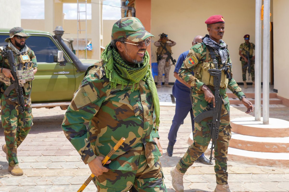 H.E. President <a href="/HassanSMohamud/">Hassan Sheikh Mohamud</a> traveled to the frontline to lead and reinforce the war effort against international terrorist elements. As Commander-in-Chief, the President is personally overseeing operations to ensure the success of this critical national mission.

The President