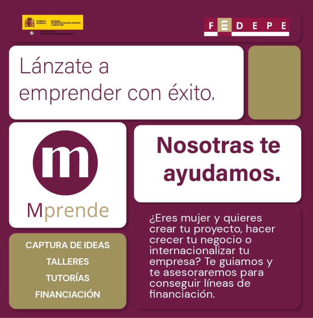 MujeresFedepe's tweet photo. El próximo 28 de marzo a las 10:00, #FEDEPE celebra el segundo taller online del programa #Mprende💡Idea de negocio y primeras fases 📈 Si eres mujer y quieres emprender o hacer crecer tu negocio, esta es tu oportunidad Inscríbete gratis aquí👉 https://t.co/k2iNJopt2R https://t.co/WMjnFjHQP0