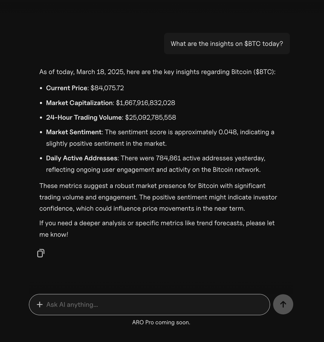 Monitoring $BTC price all day

And yep, I'm doing it through ARO

One web instead of thousands. What a joy!

$ARO