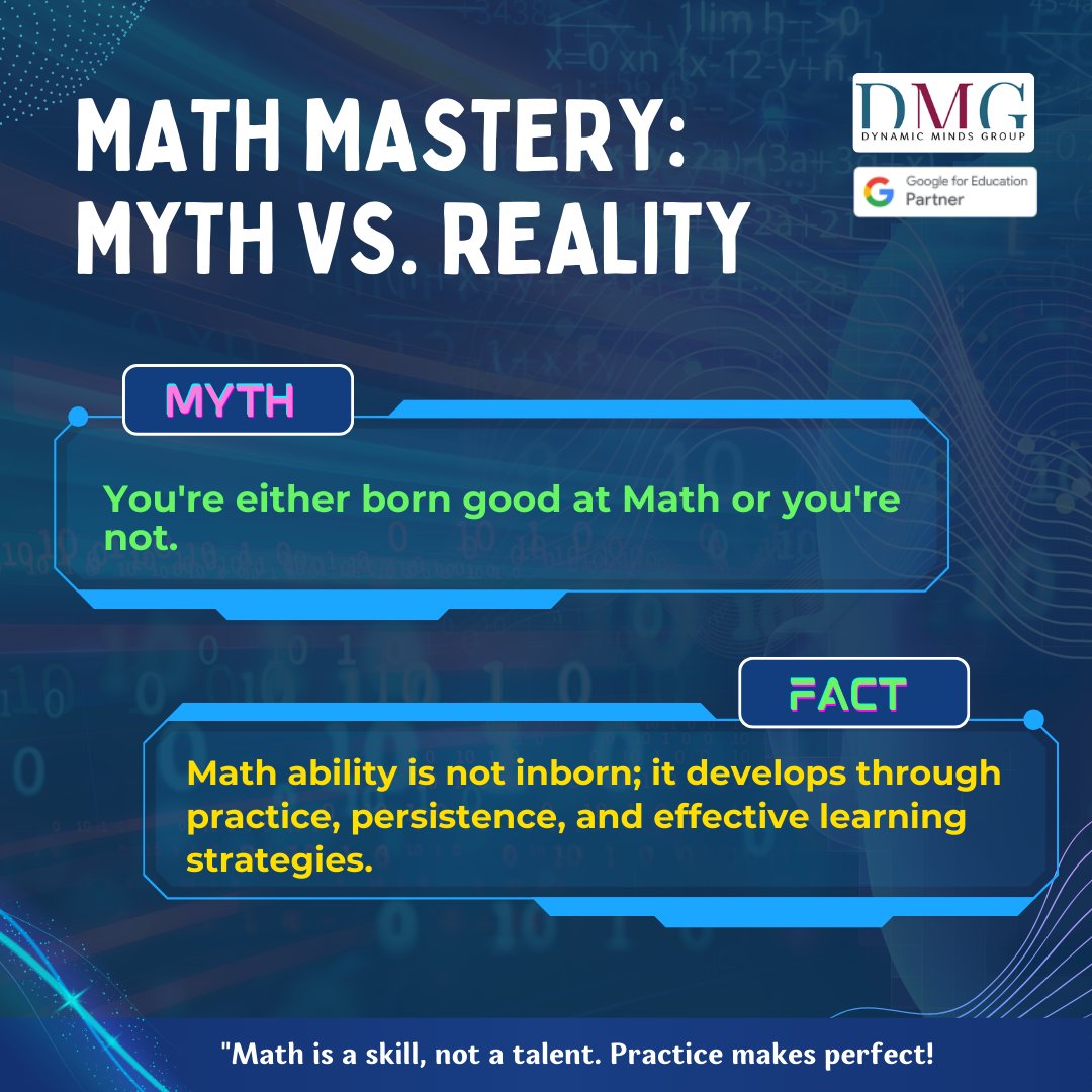 aditieducator's tweet image. Let&apos;s dispel common myths about math. It&apos;s not just numbers; it&apos;s a fascinating subject that helps us understand the world. It&apos;s accessible and incredibly useful for everyone. #InnovateInspireEducate #aditisinghal #sudhirsinghal #dynamicmindsgroup