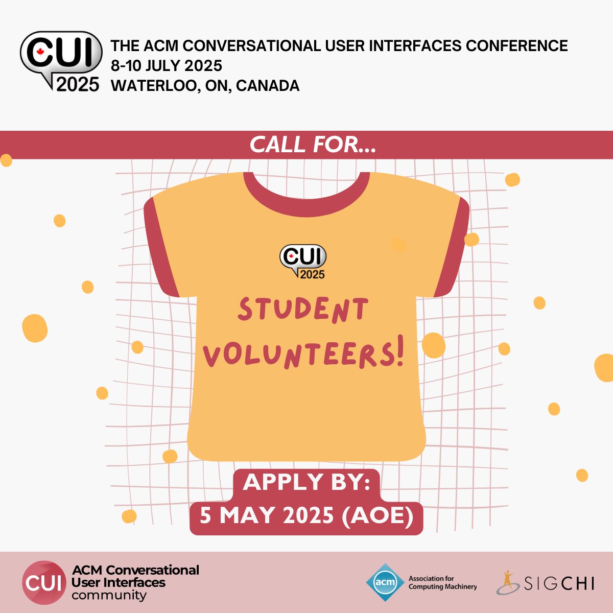 ACM CUI (@acm_cui) on Twitter photo ๐ ๐๐ฎ๐น๐น ๐ณ๐ผ๐ฟ #๐๐จ๐๐ฎ๐ฌ๐ฎ๐ฑ ๐ฆ๐๐๐ฑ๐ฒ๐ป๐ ๐ฉ๐ผ๐น๐๐ป๐๐ฒ๐ฒ๐ฟ๐! ๐
๐
๐๐ฒ๐ ๐๐ฎ๐๐ฒ๐:
Deadline: May 5
Results: May 12
๐ค ๐ช๐ต๐ ๐ฎ๐ฝ๐ฝ๐น๐?
โ Free registration
โ Meals covered
โ SV t-shirt
โ Network & experience in CUI community
๐Apply: docs.google.com/forms/d/e/1FAIโฆ ๐ ๐๐ฎ๐น๐น ๐ณ๐ผ๐ฟ #๐๐จ๐๐ฎ๐ฌ๐ฎ๐ฑ ๐ฆ๐๐๐ฑ๐ฒ๐ป๐ ๐ฉ๐ผ๐น๐๐ป๐๐ฒ๐ฒ๐ฟ๐! ๐
๐
๐๐ฒ๐ ๐๐ฎ๐๐ฒ๐:
Deadline: May 5
Results: May 12
๐ค ๐ช๐ต๐ ๐ฎ๐ฝ๐ฝ๐น๐?
โ Free registration
โ Meals covered
โ SV t-shirt
โ Network & experience in CUI community
๐Apply: docs.google.com/forms/d/e/1FAIโฆ