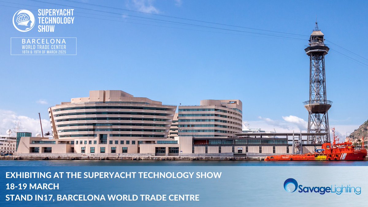 savage_lighting's tweet photo. The Superyacht Technology Network &amp; Show is well underway at the World Trade Centre in Barcelona 🇪🇸

We're proud to be exhibiting and sponsoring once again - be sure to stop by our stand (IN17) in the Innovation Hall!

#STS25 #SuperyachtTechnologyShow2025 https://t.co/Kds4qkP3rV