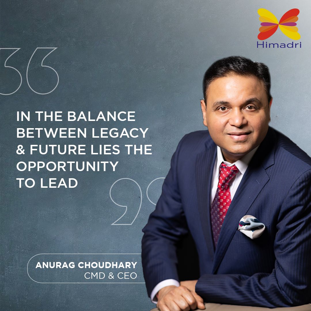 HimadriSpChem's tweet photo. At #Himadri, we honour our roots while embracing the #innovations that will shape tomorrow. This balance fuels our drive to create value, empower stakeholders & give back to the community. Together, we've the power to make meaningful impact—today & in the years to come. #CEOSpeak https://t.co/8FuayqwaGR