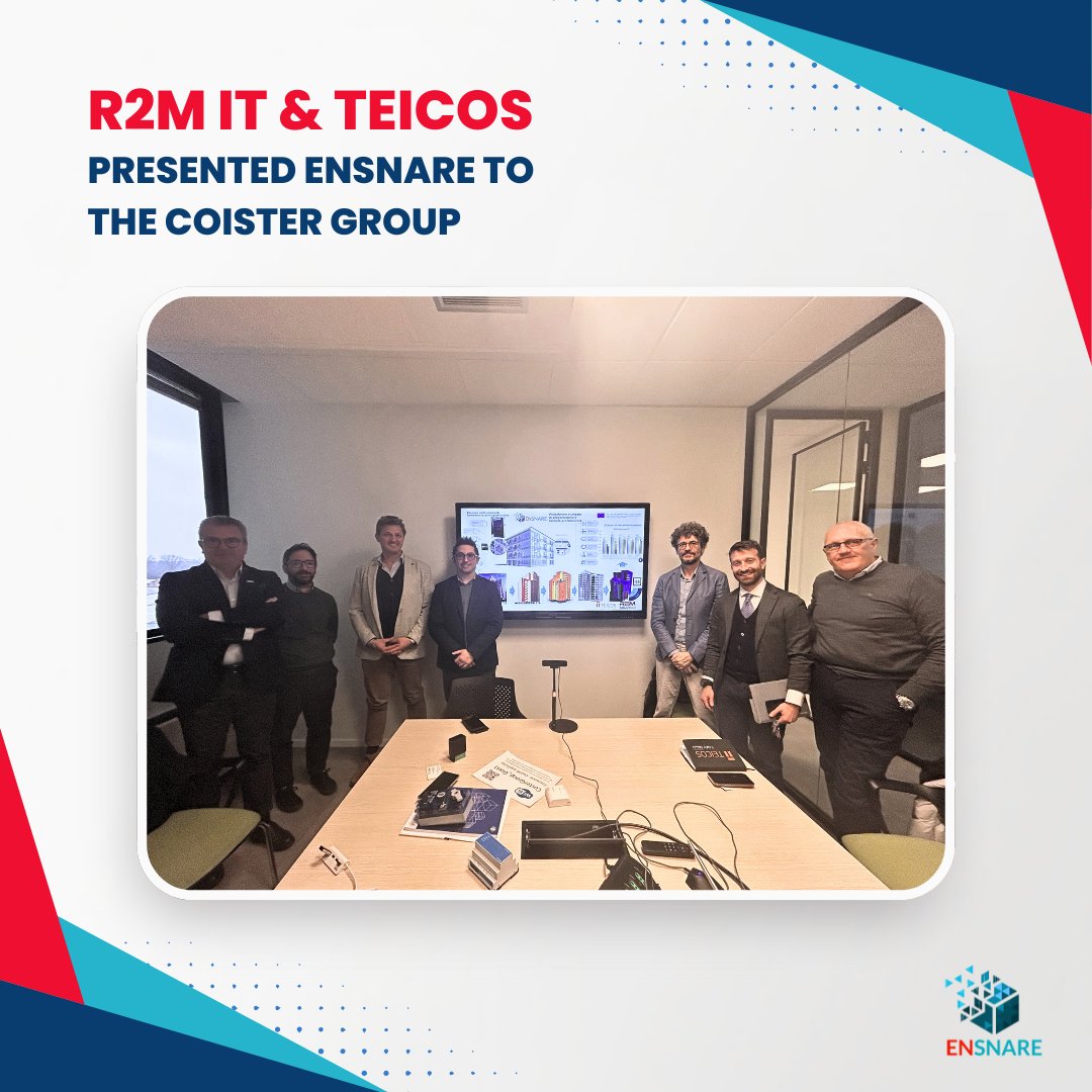 ENSNARE (@ensnare_h2020) on Twitter photo 🏢 Exciting time at #CosterGroup! Our partners <a href="/R2MSolution/">R2M Solution</a> and <a href="/TeicosGroup/">Teicosgroup</a> showcased ENSNARE's active façade technology and monitoring systems at our Milan pilot site.
🤝 Great discussions on building automation and control systems!
#ENSNARE #H2020 #Innovation #EnergyEfficiency 🏢 Exciting time at #CosterGroup! Our partners <a href="/R2MSolution/">R2M Solution</a> and <a href="/TeicosGroup/">Teicosgroup</a> showcased ENSNARE's active façade technology and monitoring systems at our Milan pilot site.
🤝 Great discussions on building automation and control systems!
#ENSNARE #H2020 #Innovation #EnergyEfficiency