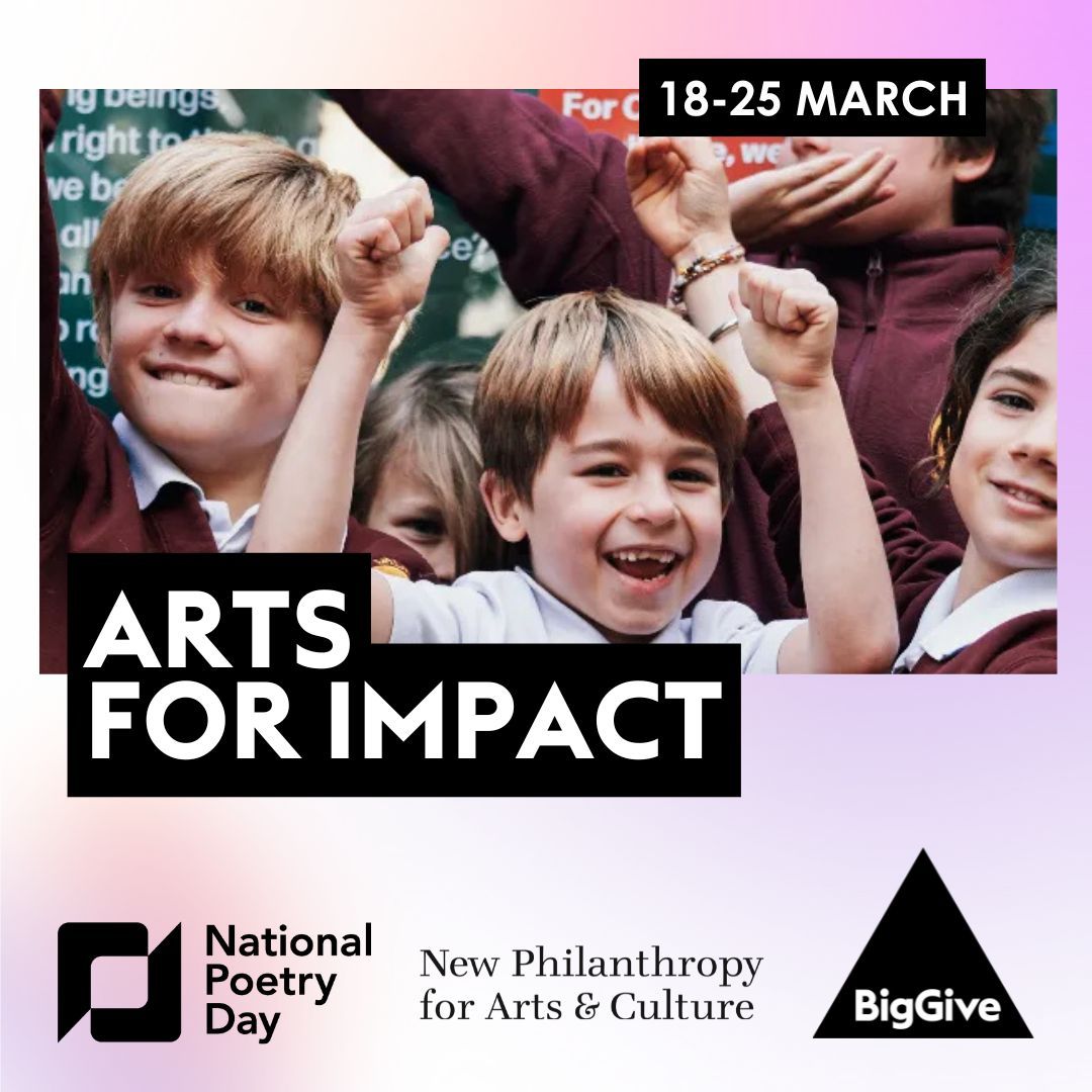 It's BIG GIVE week! This week, every donation we receive will be doubled through the #ArtsForImpact campaign 💓
 
We need your help to support young people discovering poetry on NPD — your donations make a real difference.
 
Help us reach our target 🔗  buff.ly/DdE6iwE