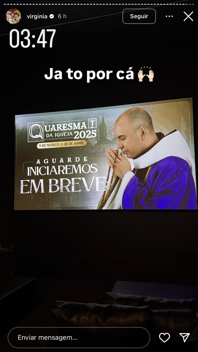 E a VIRGÍNIA que tá rezando o Rosário?????