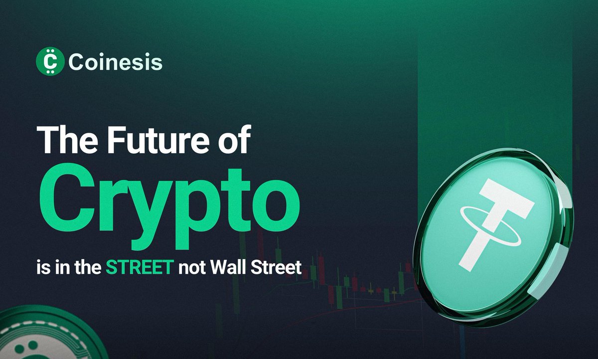 Latin America, Africa, and Asia are driving crypto adoption. 🙌
Stablecoins, remittances, and DeFi are changing lives. 
The future of crypto isn’t in Wall Street it’s in the streets.

If you're in Africa, Asia, &amp; Latin America;
Follow <a href="/CoinesisInc/">Coinesis</a> now 🤝