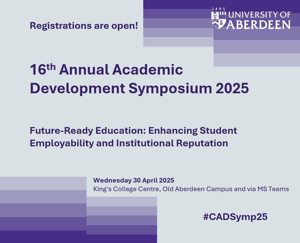 We welcome UoA staff to join us @ the 16th Annual Academic Development Symposium held on 30 April. This year's theme is "Future-Ready Education: Enhancing Student Employability and Institutional Reputation" and you can sign up to attend now ➡️brnw.ch/21wRp9Y #CADSymp25