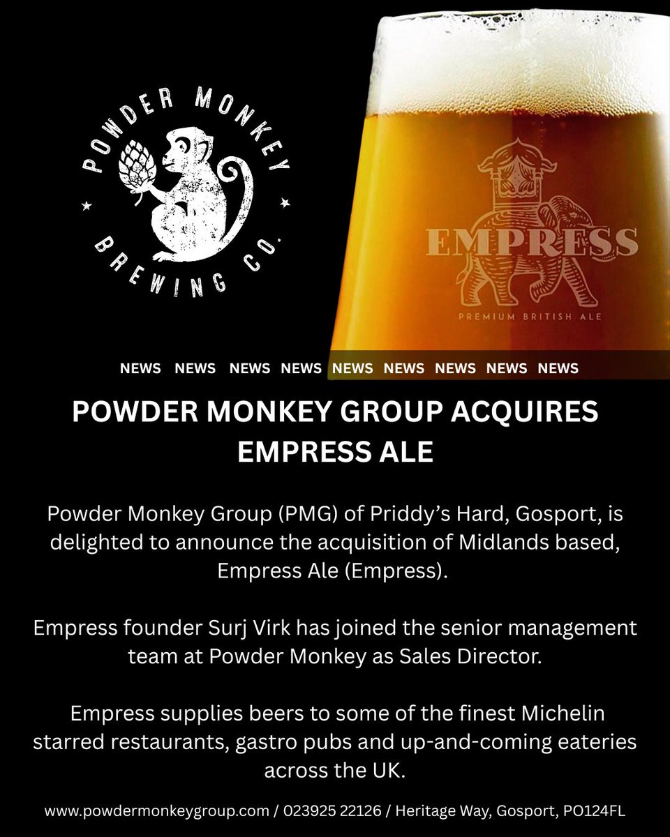POWDER MONKEY GROUP ACQUIRES EMPRESS ALE