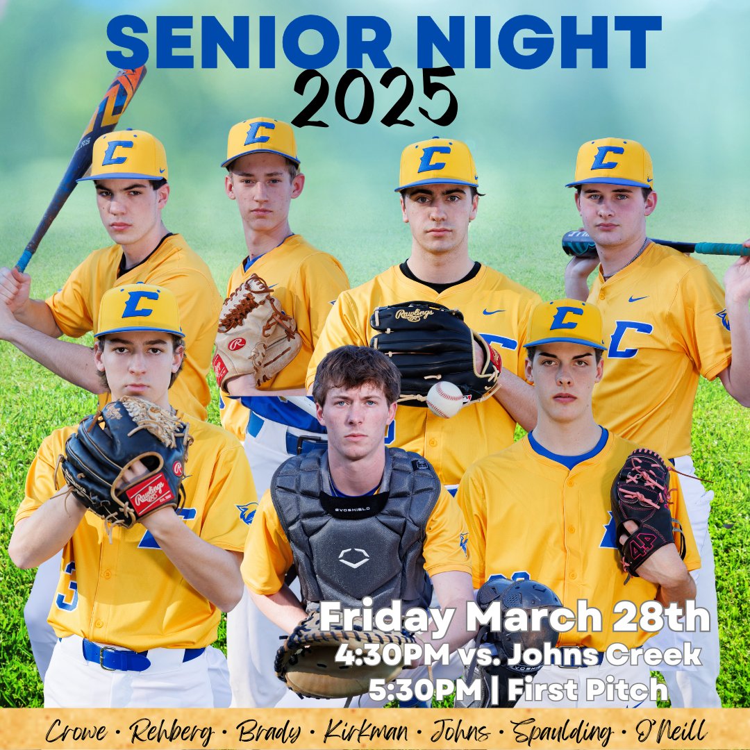 Chattahoochee HS (@hoochhappenings) on Twitter photo โพ <a href="/hooch_baseball/">Hooch Baseball</a> Senior Night โพ
Ceremony starts at 4:30p with first pitch against JCHS at 5:30.
#GoHooch โพ <a href="/hooch_baseball/">Hooch Baseball</a> Senior Night โพ
Ceremony starts at 4:30p with first pitch against JCHS at 5:30.
#GoHooch