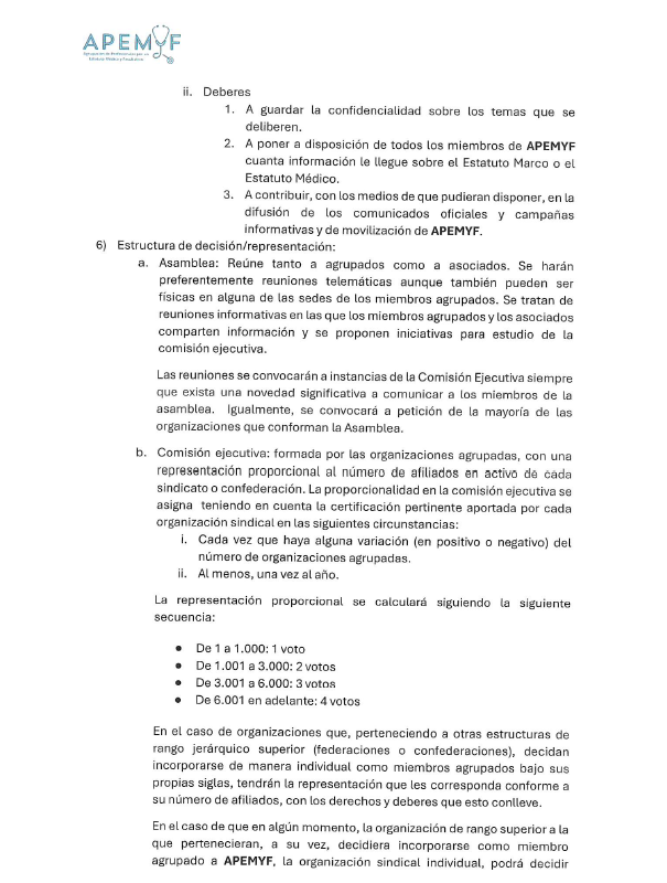 🙌APEMYF nace con el fin de alcanzar un Estatuto propio para los médicos y facultativos

🫂¡Ya somos más de 15 organizaciones médicas! ¡Vamos a más!

☺️¿Te unes? Somos una organización abierta, transparente y democrática. 

📄Este es nuestro manifiesto