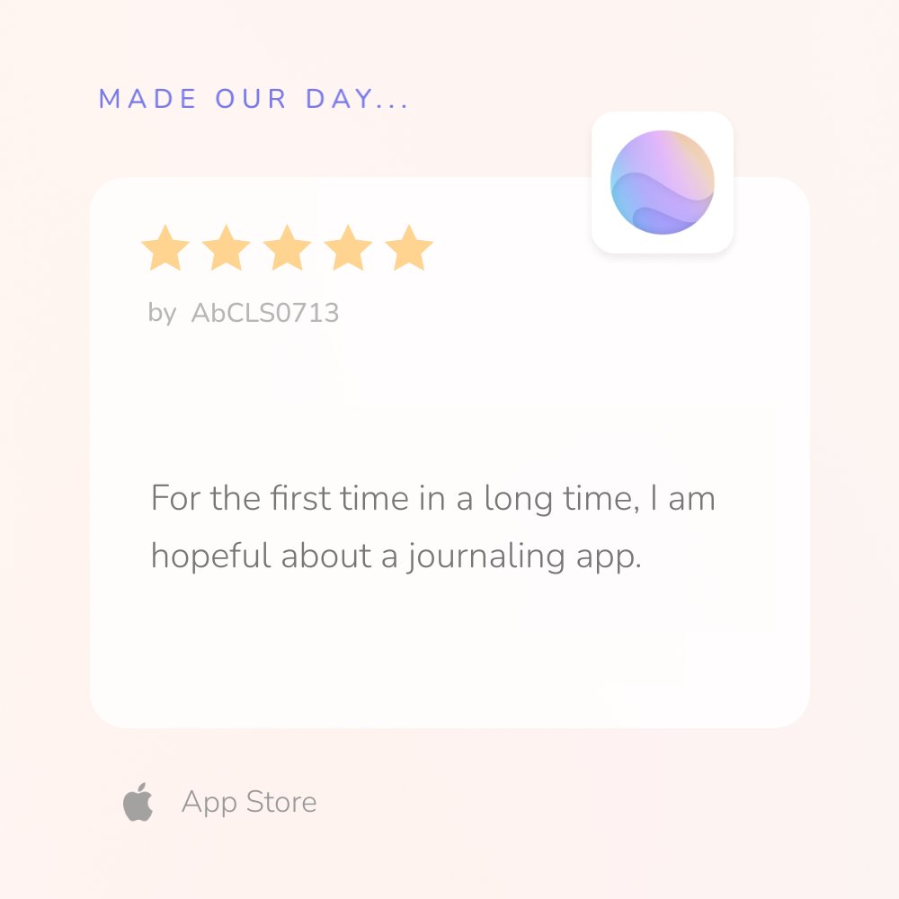 Looking for a journaling app that actually works? Our users think we're onto something. 📝 #JournalingJourney #ReflectionApp