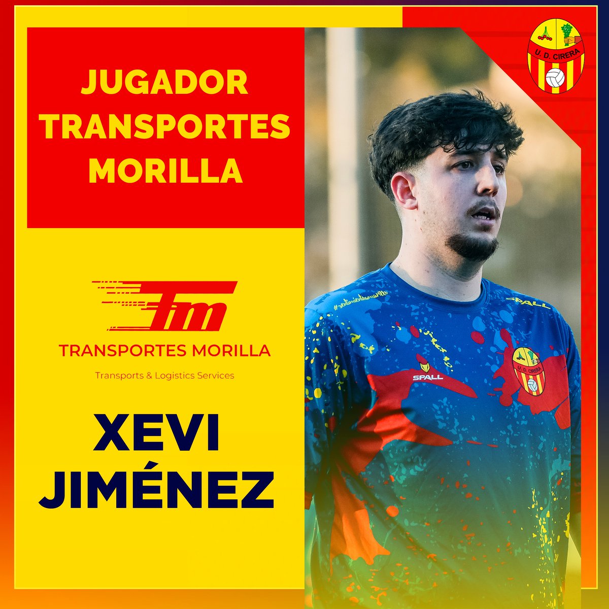 Xevi Jiménez se lleva el premio a "Jugador Transportes Morilla" del partido ante el <a href="/MartorellesCF/">CFMartorelles</a>.

¡𝗘𝗡𝗛𝗢𝗥𝗔𝗕𝗨𝗘𝗡𝗔! 😉

#UDCirera
