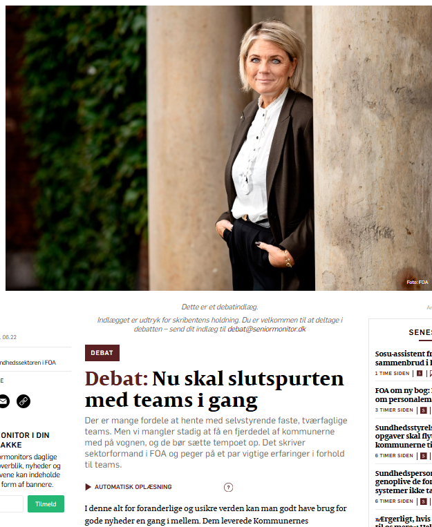 Der findes ikke snuptagsløsninger, men brugt rigtigt er de selvstyrende teams forudsætningen for at leve op til ældrelovens værdier. For at kunne levere helhedsplejen.
Men vi mangler stadig at få en fjerdedel af @kommunerne med på vognen, og de bør sætte tempoet op.
#arbejde