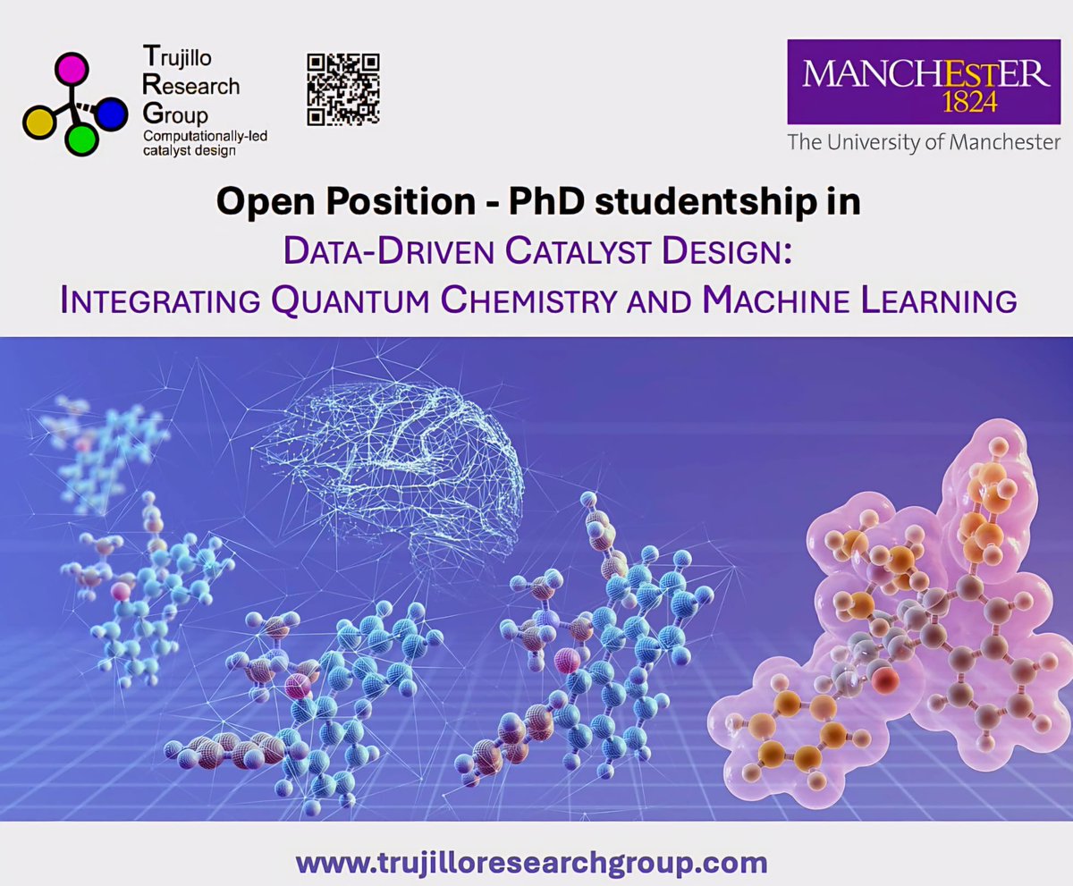 Trujillo_Group's tweet image. 🚀 Join Us!
We have an exciting opportunity to join our research group!
This fully funded PhD position is part of the IPCat training programme.
Feel free to reach out if you have any questions or need more information.
👉 Apply now: findaphd.com/phds/project/d…
#PhD #compchem