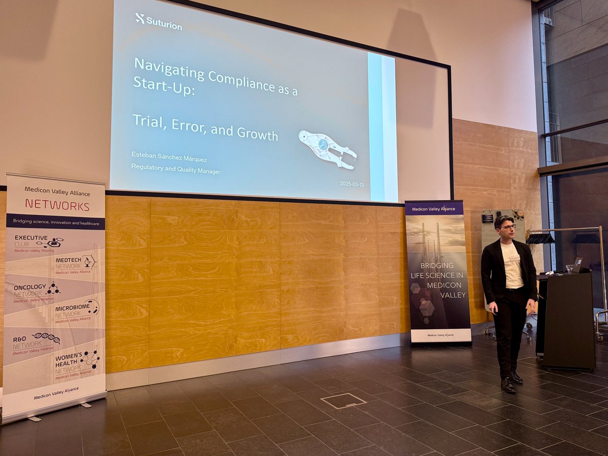 Last week, <a href="/medicon_valley/">Medicon Valley Alliance</a> hosted the Navigating Notified Bodies in MedTech event, focusing on the challenges and solutions in the certification process. Our RA/QA Manager, Esteban Sanchez Marquez, was invited as a speaker and received great interest from attendees. 
#MedTech
