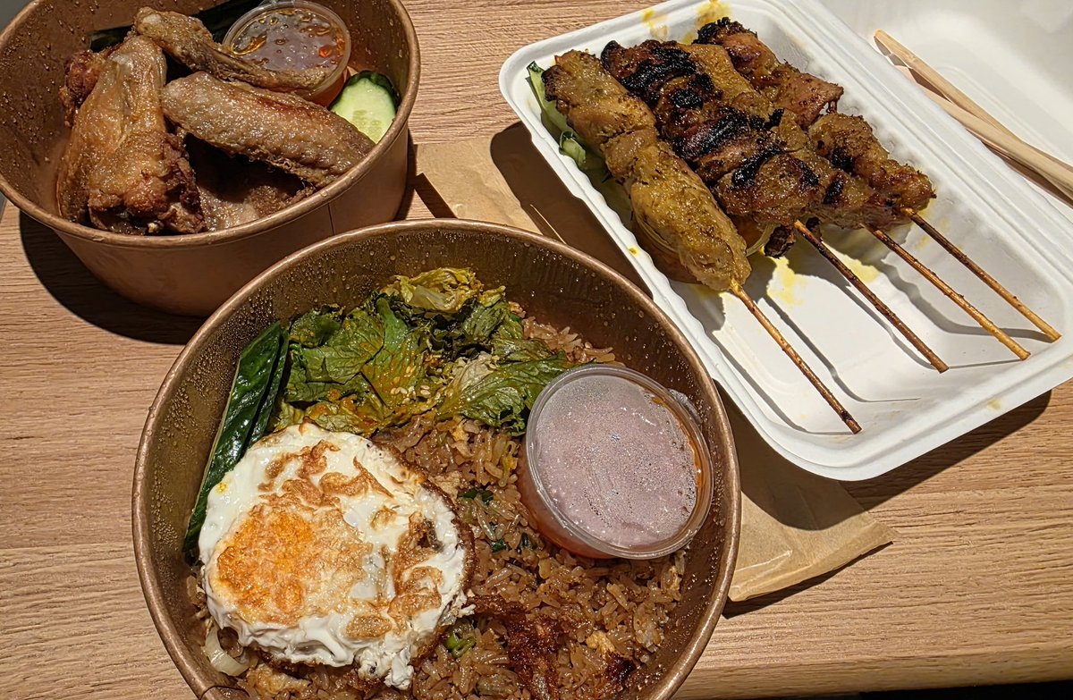 Having some Malaysian food. Really good!