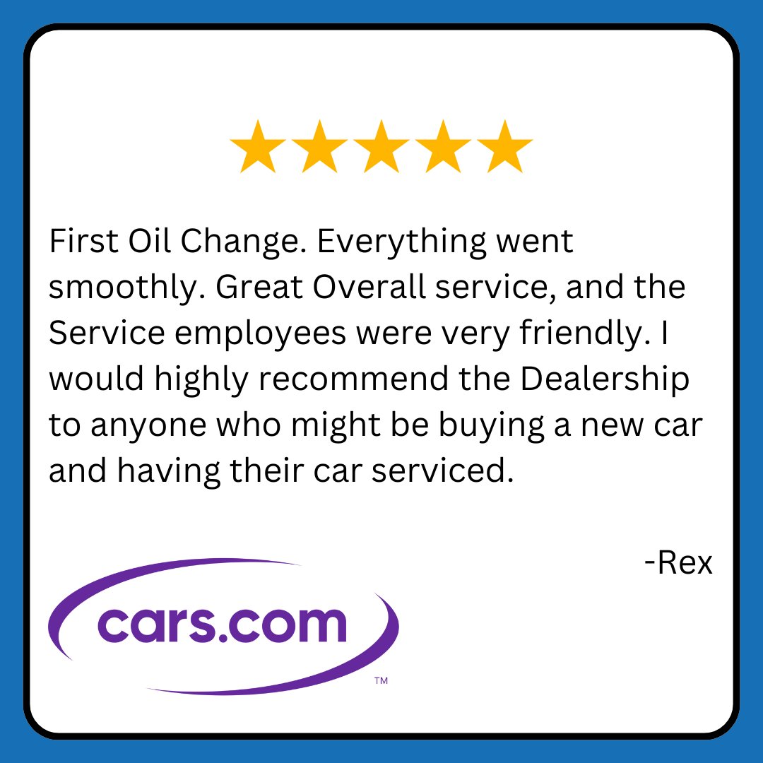 Hi Rex, thank you for trusting us with your first oil change! We're glad to hear everything went smoothly and that our team provided great service. We appreciate your recommendation and look forward to seeing you again!