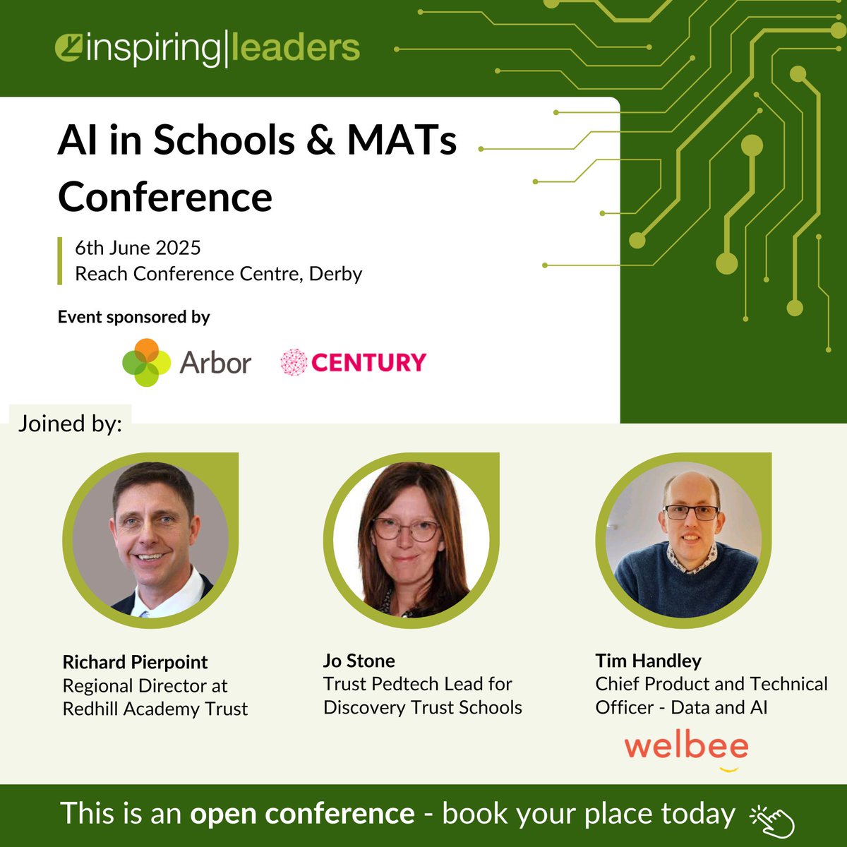 📢  More speakers and workshop practitioners announced for our upcoming AI in Schools and MATs Conference.

Don't forget - this conference is open to all!

Book your place below:
forms.office.com/pages/response…