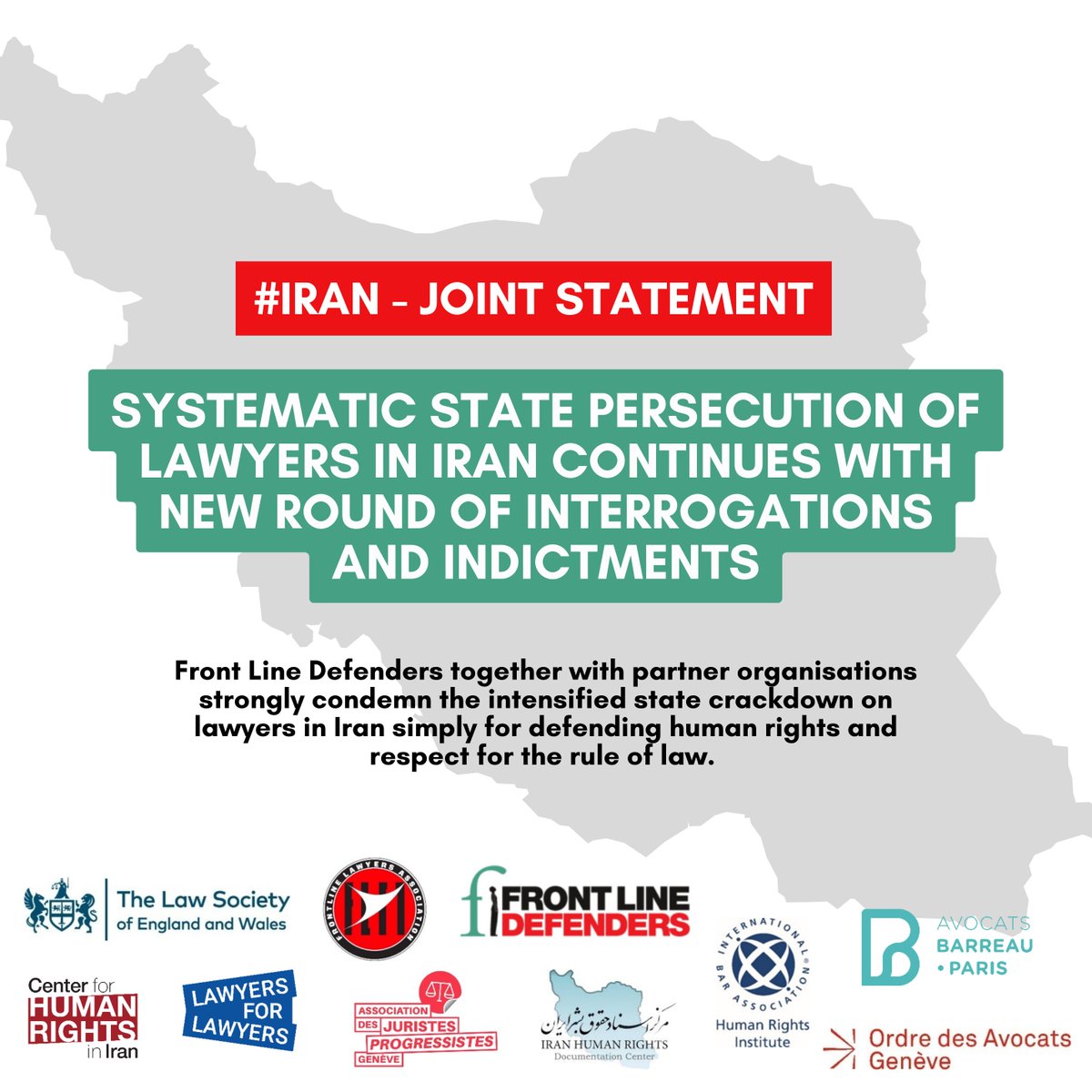 #Iran

The systematic targeting of lawyers and human rights defenders by the state in Iran shows no signs of stopping, with escalated attacks in January and February 2025.

The targeting of lawyers by the state is an egregious assault on the independence of the legal profession,