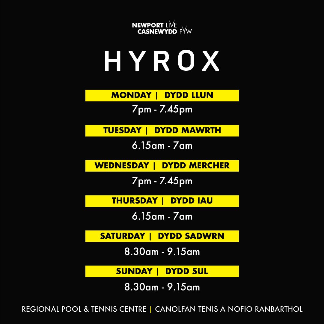 ✨ HYROX launch week is fast approaching! ✨ 

Newport Live is an OFFICIAL HYROX GYM, and we’re kicking things off with a dedicated HYROX  timetable as part of our Launch Week – starting this month!

Who's in!!?