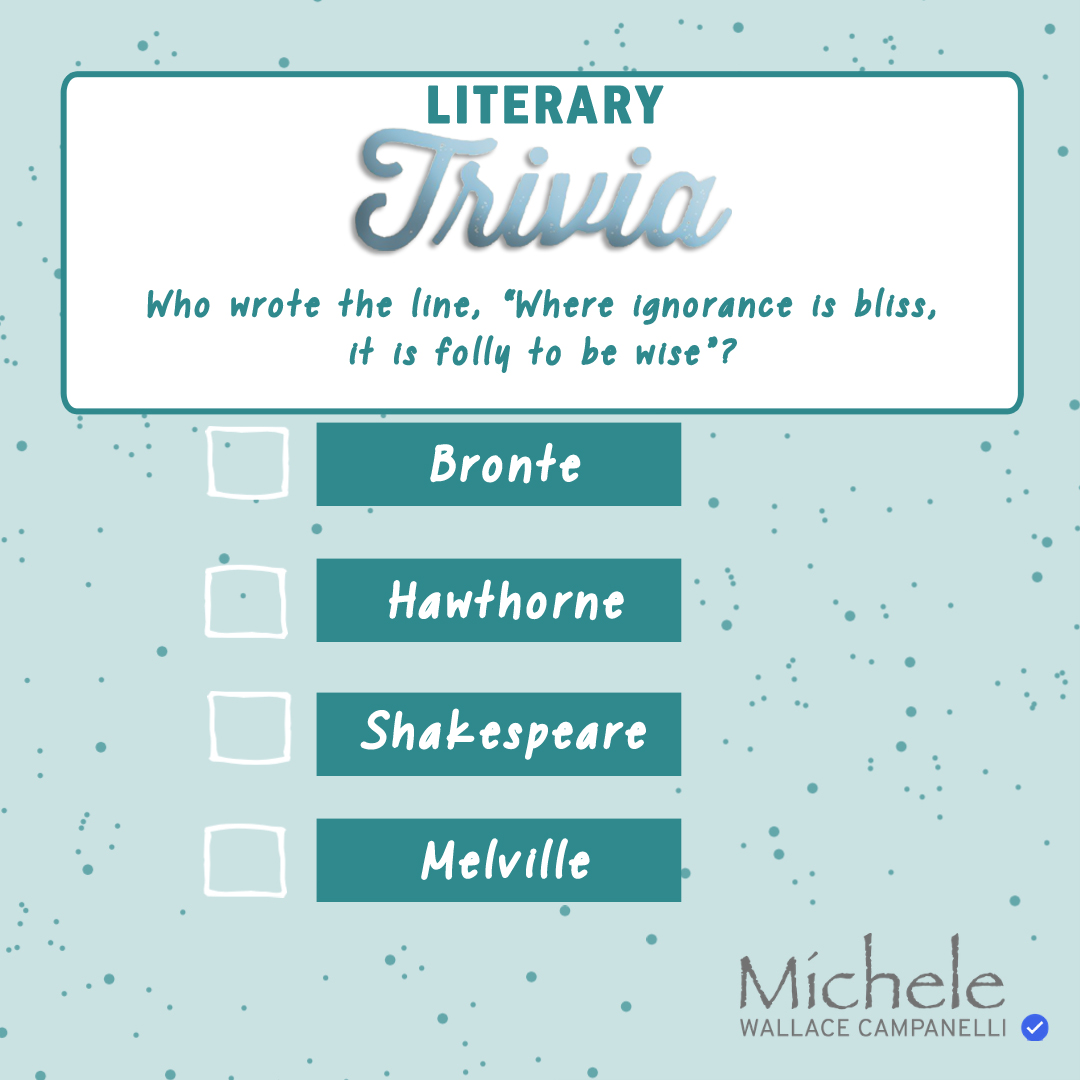 It's Quiz Time!  Tell us your answer! #LiteraryQuiz