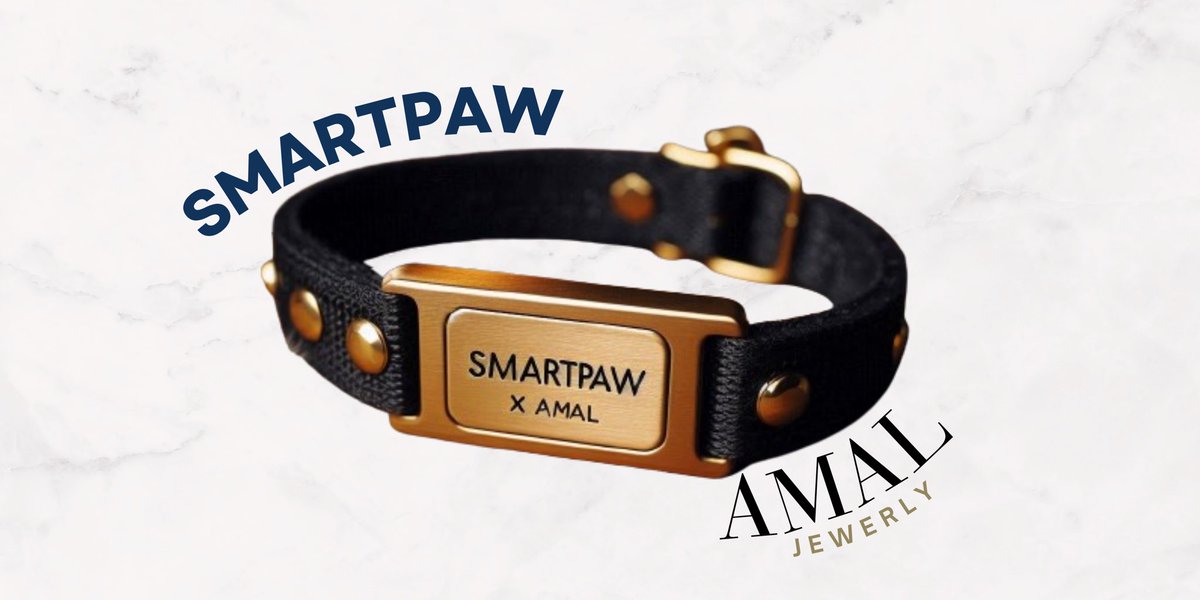 smart__paw's tweet photo. Ya está aquí!! @Amaljewelryes 
SMARTPAW x AMAL, nuestros collares inteligentes ahora fusionados con el estilo clásico y elegante de las joyas únicas y con historia de AMAL. Combina tus joyas con el collar de tu mascota a la vez que cuidas su bienestar  🐾💫💙🏛️ https://t.co/9kJb0KOF1f