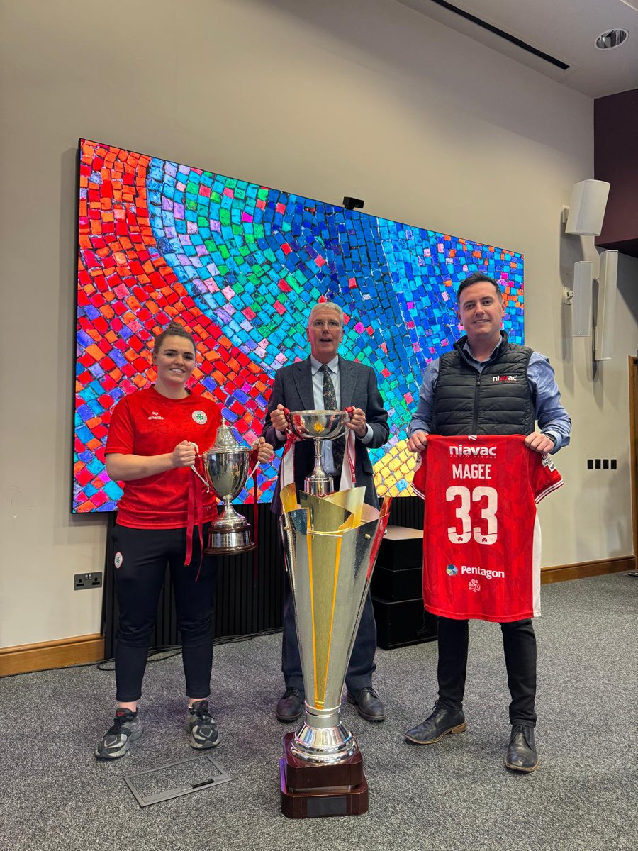Niavac AV (@niavac) on Twitter photo All about the 3s!🙌 No33 from <a href="/CvilleLadies/">Cliftonville Ladies 🏆🏆🏆</a> stopped by to thank us for extending our sponsorship for a 3rd season!
3 Trophies...the League, Irish Cup, and League Cup proudly displayed as James & Ciarán shared the exciting news with Abbie Magee!⚽️🏆
#AVSponsorship #AVGoals All about the 3s!🙌 No33 from <a href="/CvilleLadies/">Cliftonville Ladies 🏆🏆🏆</a> stopped by to thank us for extending our sponsorship for a 3rd season!
3 Trophies...the League, Irish Cup, and League Cup proudly displayed as James & Ciarán shared the exciting news with Abbie Magee!⚽️🏆
#AVSponsorship #AVGoals