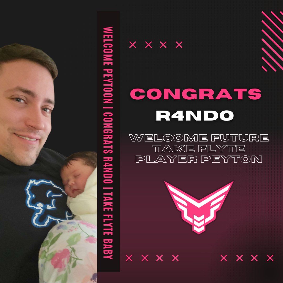 Take Flyte (@takeflytegg) on Twitter photo We at Take Flyte want to congratulate <a href="/ItsR4ndo/">Brandon Smith</a> on the birth of his child! Welcome to the world Peyton!
#TakeFlyte βοΈ We at Take Flyte want to congratulate <a href="/ItsR4ndo/">Brandon Smith</a> on the birth of his child! Welcome to the world Peyton!
#TakeFlyte βοΈ