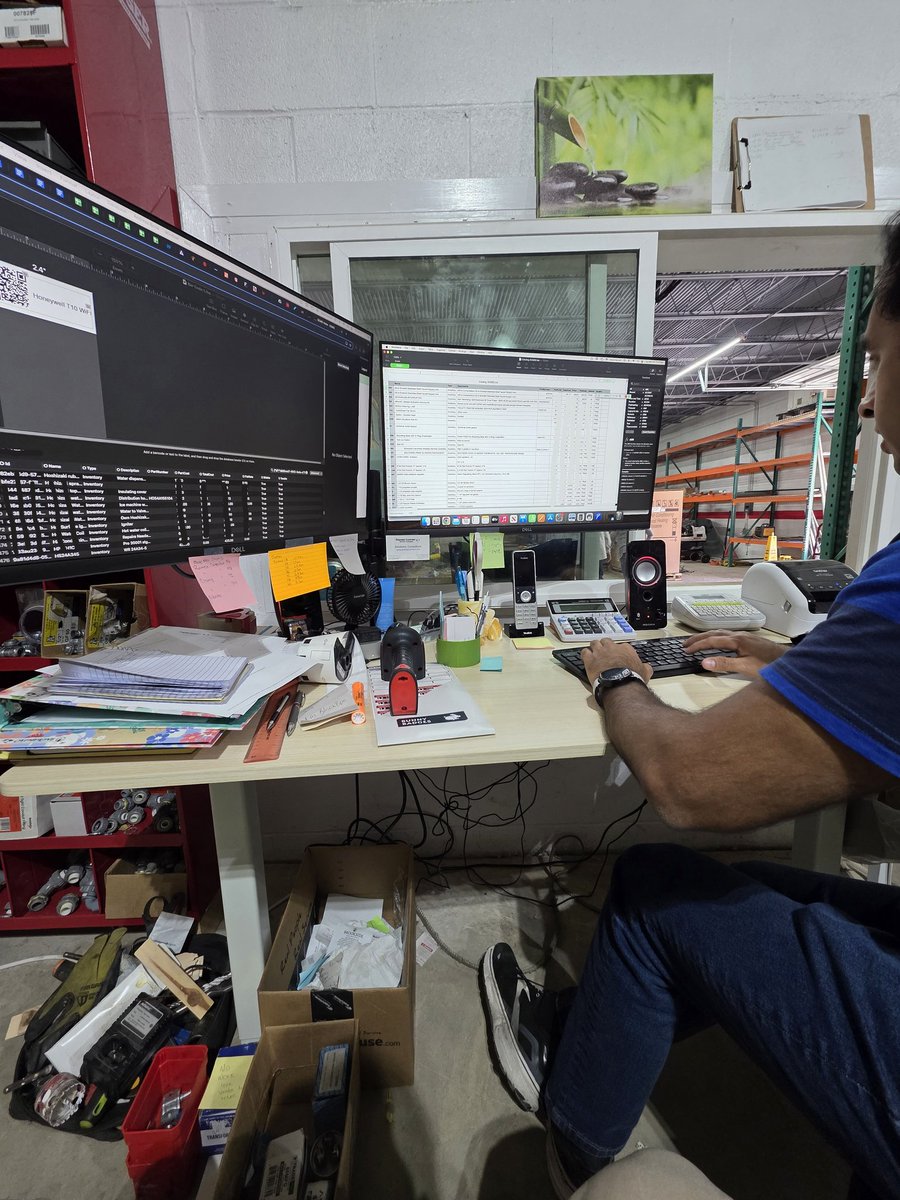 brandonrramos's tweet photo. In the warehouse today, working with QR codes and databases. Trying to make life easier for warehouse personnel and our field technicians. https://t.co/P5Lm4iLhWB