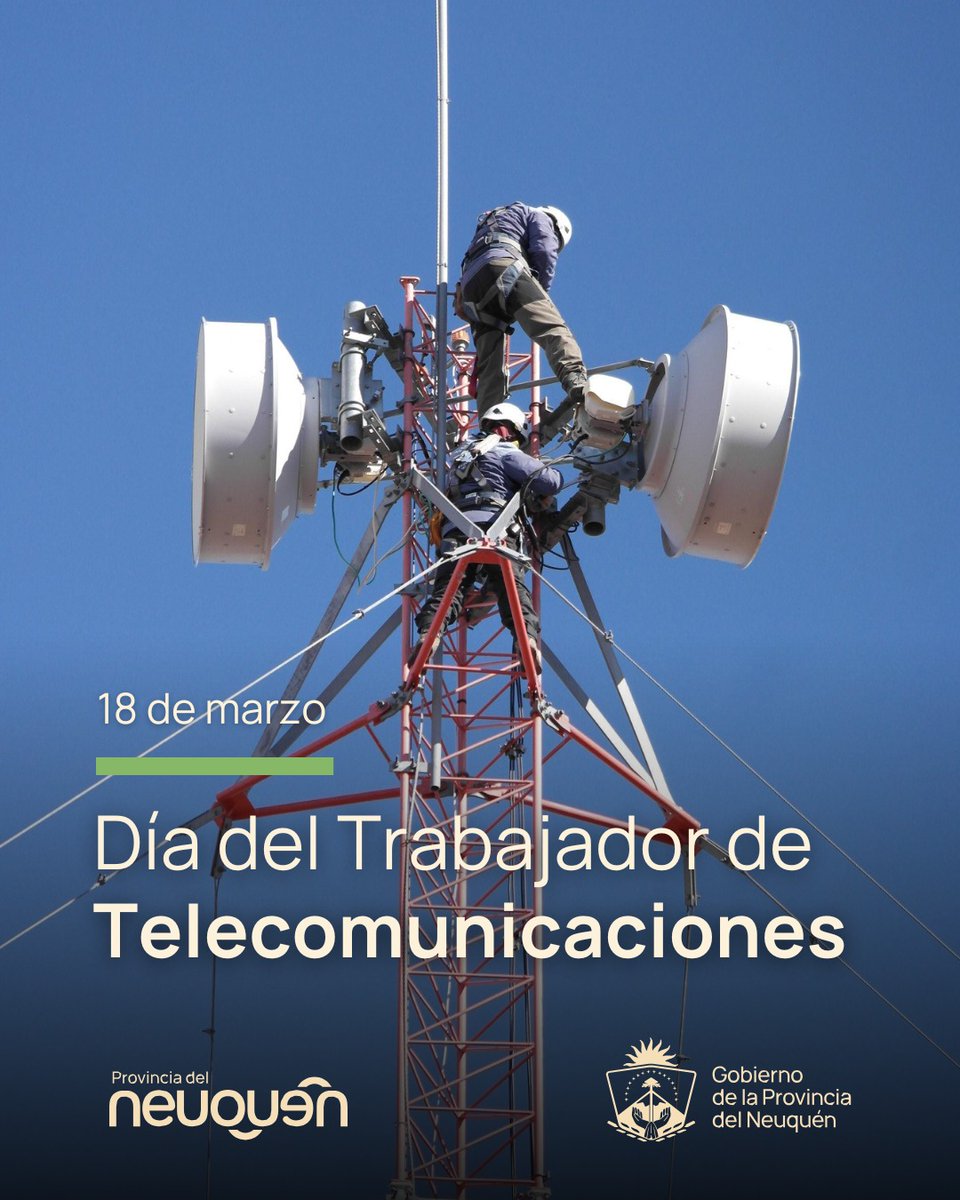MPanicciaok's tweet photo. Feliz día para todos los trabajadores de telecomunicaciones en especial para  aquellos que trabajan en @OPTIC_Nqn que hacen que todos los días estemos más orgullosos de ser parte de este maravilloso equipo por su pasión, dedicacion, entrega y compromiso con todos los neuquinos!!! https://t.co/xB60HHuFWy