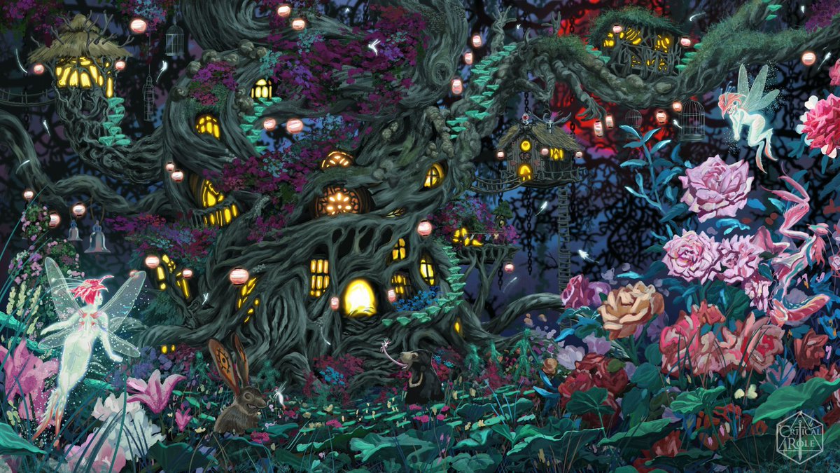 LIGAMENT MANOR 🍄 🌸 💀 

Bells Hells return to the Aydinlan Seminary to speak with two professors about the mysteries affecting their friends before a long-awaited Archfey encounter with a beloved relative arrives in Ep. 45 of #CriticalRoleAbridged now available on YouTube!