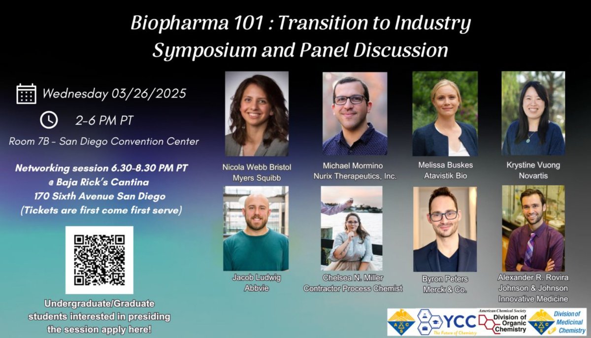Come join the DOC, MEDI, and YCC for their Biopharma 101: Transition to Industry symposium NEXT WEDNESDAY from 2-6PM PT in San Diego. This will highlight early career professionals working in the biopharmaceutical space plus networking. Sign up here: ow.ly/ppB550ViKt2