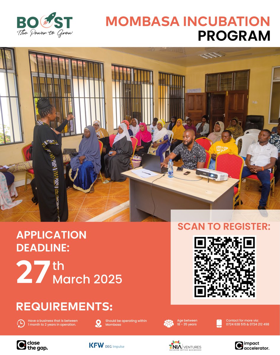 ☎️Calling All Business Owners!  

Ready to scale your business? Don't miss the Boost Plus Training Program ,an intensive 1-week session designed to take your business to the next level.  

 Secure your spot today!  

#CloseTheGap #NiaVentures