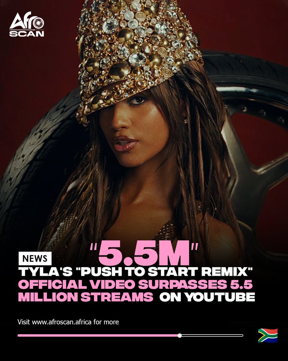 afroscan's tweet image. There&apos;s no slowing down for  @Tyllaaaaaaa visuals, #pushtostart remix as it has surpassed 5.5 million views on YouTube 

The bold and stylish video surged from 1 million streams in just 32 hours to over  5.5 MILLION VIEWS within two weeks on YouTube!