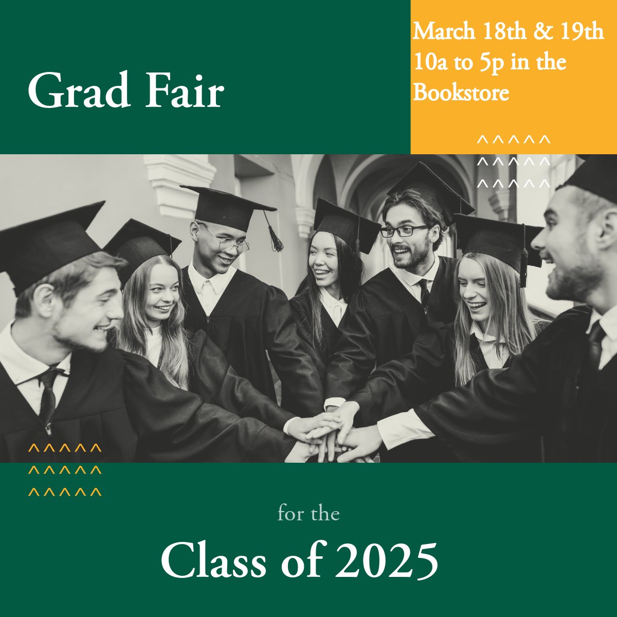 UPSTATEBOOKSTOR's tweet photo. If you're graduating in May, don't miss out on grad fair!

Join us for the Grad Fair! Get your cap, gown, and essential info to make your big day unforgettable. 🎓✨ Let's celebrate this milestone together!

#GradFair2025 #FutureGraduates #CapAndGown https://t.co/Z8Y2dNkZa8