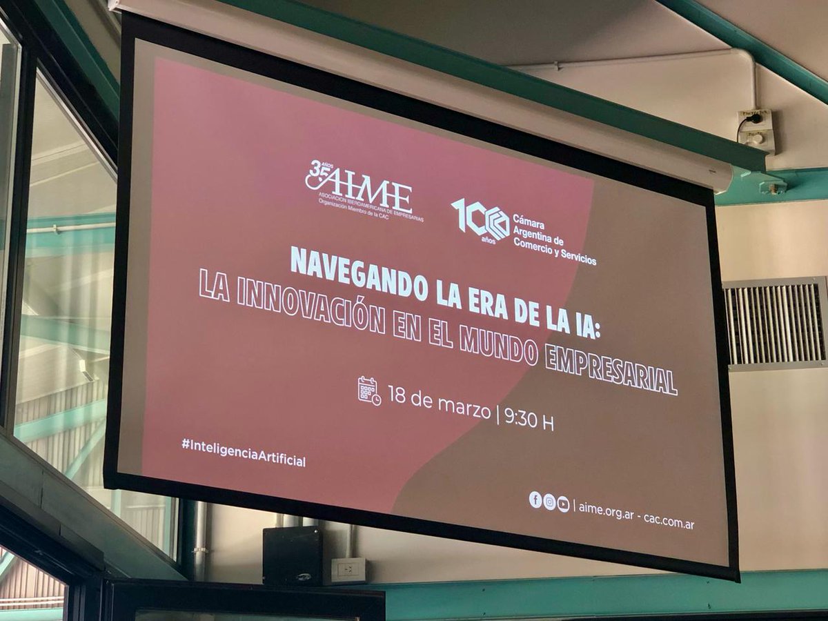 ValStepsP's tweet photo. Excelente evento organizado por la Asociación Iberoamericana de Empresarias y la Cámara Argentina de Comercio y Servicios. Navegando por la Era de la IA: Innovación en el Mundo Empresarial. Nos llevamos reflexiones muy valiosas. #IA #CAC #IAME #innovacion https://t.co/HMQdFaVI9e