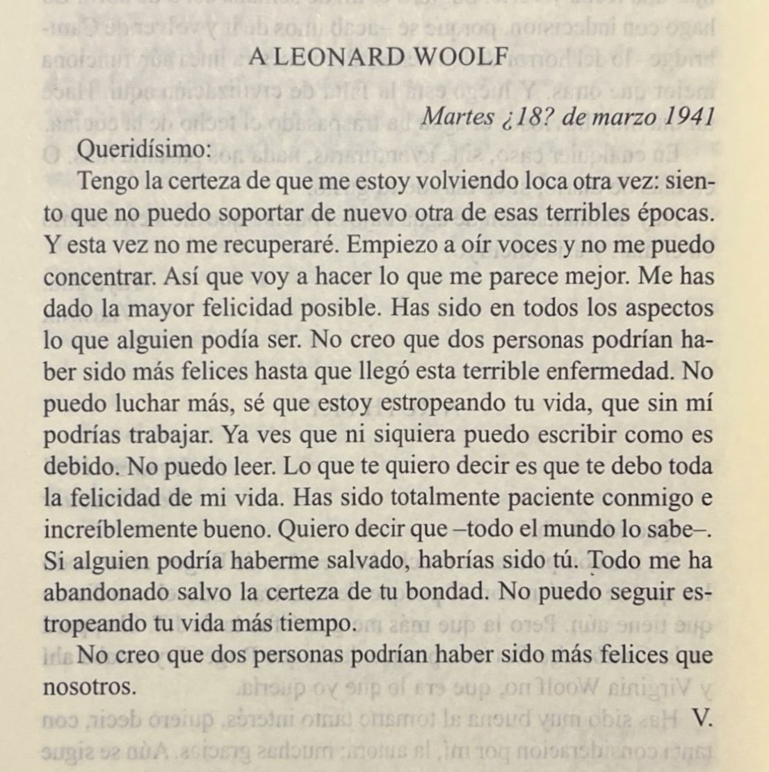 decreacion_'s tweet photo. Martes 18 de marzo de 1941 
Carta de Virginia Woolf https://t.co/AIjQl30ZlA