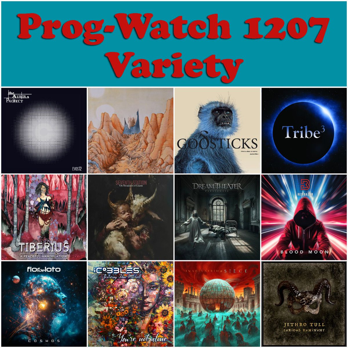 This week's Prog-Watch is full of great contemporary #ProgressiveRock! Fantastic stuff from Sykofant, Jethro Tull, Red Bazar, Tribe3, The Aurora Project, Tiberius, Godsticks, Seventh Station, Flor de Loto, Imaginaerium, iCobbles, and Dream Theater!

progwatch.com/1207/