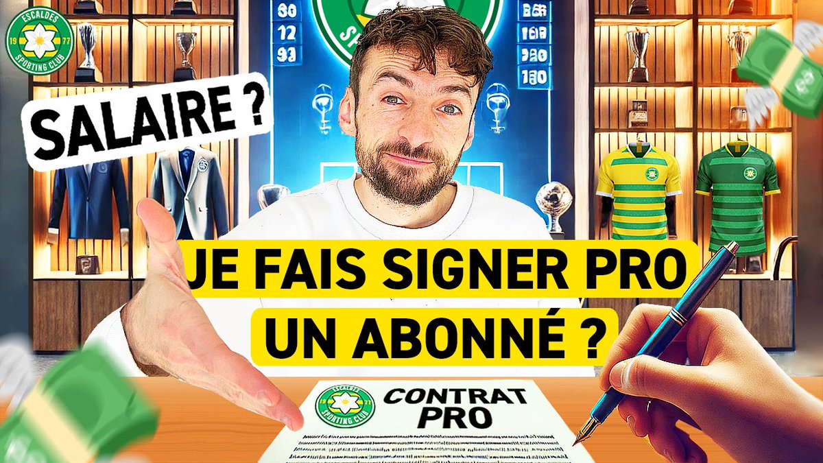 Nouvelle vidéo sur mon club pro andorran où je lance une campagne de recrutement en France pour proposer au meilleur joueur que je trouverai un contrat à 1589€ brut + 400€ d’aide au logement pour palier aux prix élevés en Andorre 🇦🇩
Vidéo: youtu.be/R7fxbBusWPY?si…