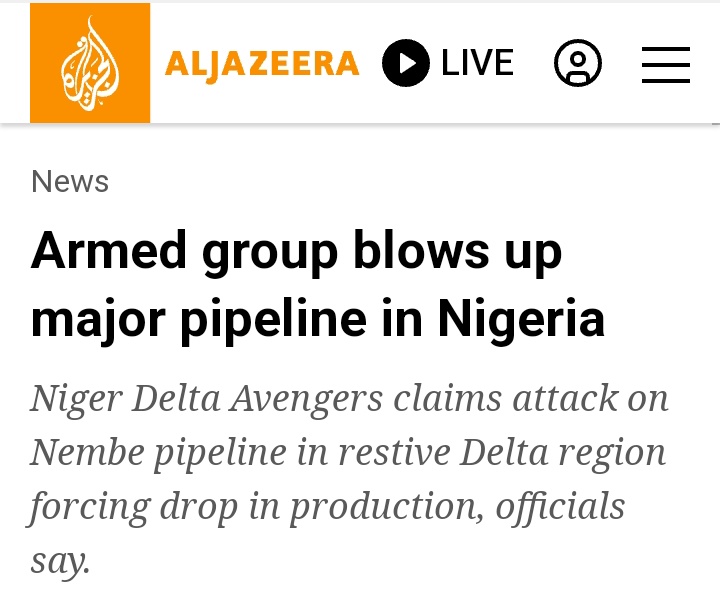 State of Emergency was not declared when Niger Delta Avengers were bursting oil wells, is now the Federal Government will do it?

We too play for this country!