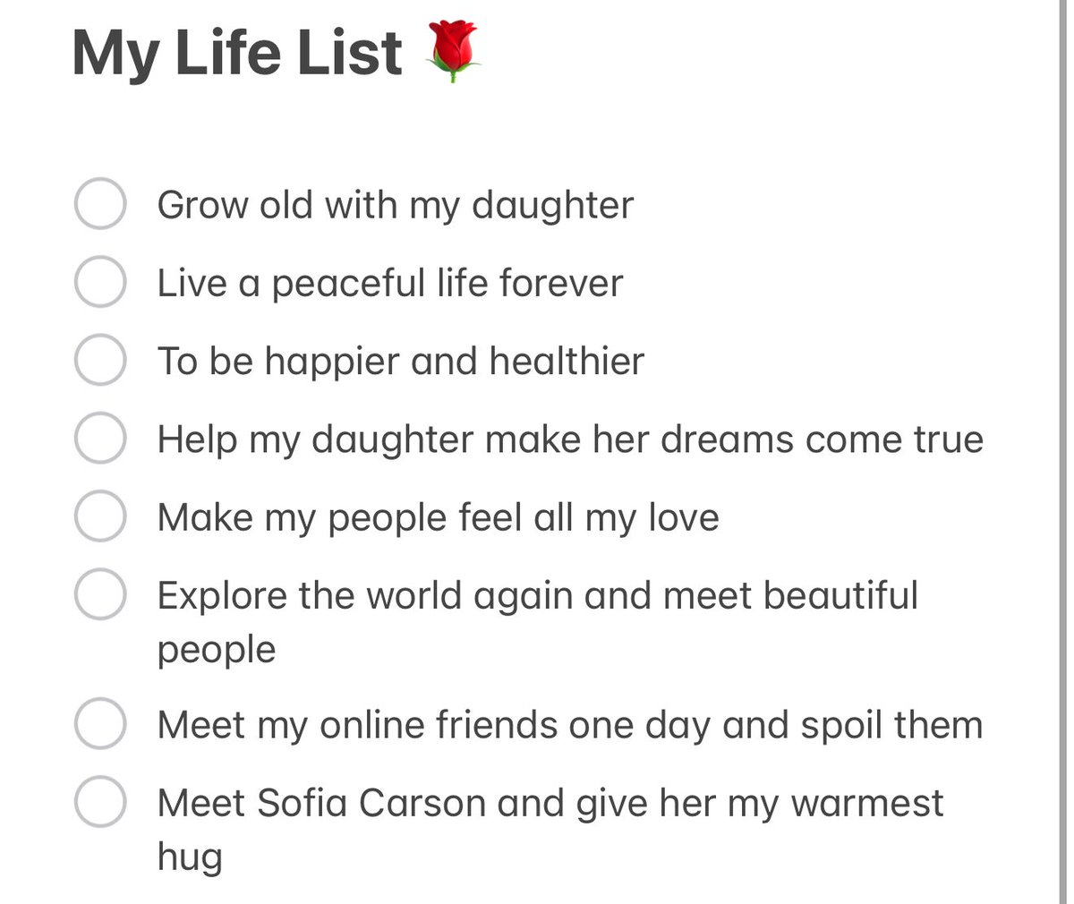 janepantalla's tweet image. @SofiaCarson the current life list in my 30s ✨ looking forward to being inspired by your another masterpiece I adore you with all my heart #TheLifeList 🌹 Thank you forever 🤍
