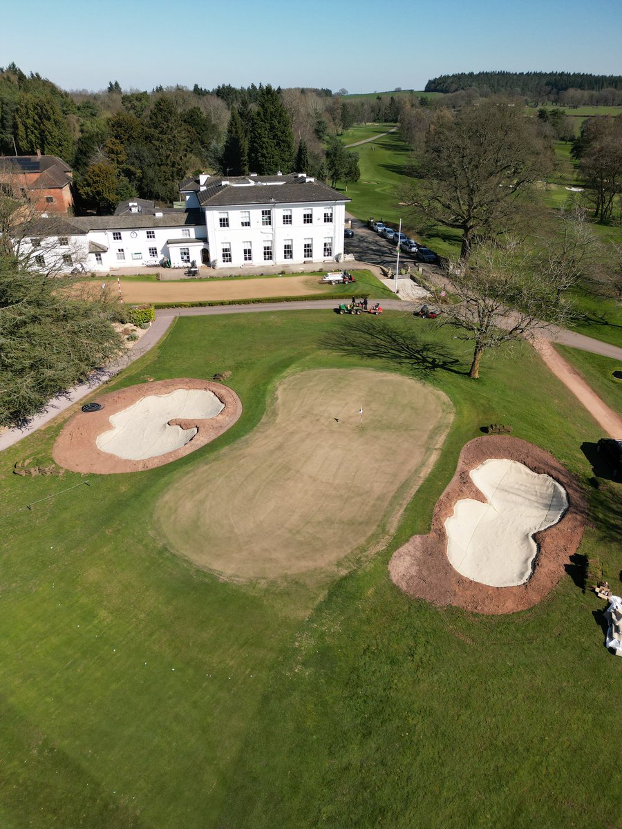 Lovely weather to be out fitting <a href="/BunkerMat_com/">Whitemoss Eco - Innovative Golf Course Solutions.</a>  down <a href="/ShifnalGolfClub/">Shifnal Golf Club</a> again. 
Lovely shaping work by <a href="/greenkeepermull/">Chris Mullett</a> and his team. 
#golf #bunkers #Golfconstruction #GolfCourseSolutions