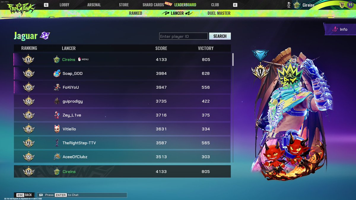 Still the #1 Jaguar on <a href="/PlayFragPunk/">FragPunk</a>. I have only played on controller with 0 AA LMFAO! I should be the only Roller player to hit PunkMaster and ill make it today or tomorrow. Also only been playing solo for the most of Diamond and only solo in Masters so far.