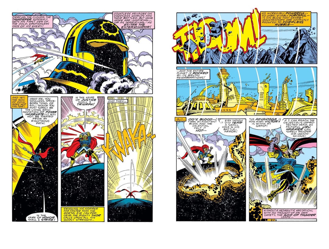 SilverComicsOne's tweet image. Je n'ai absolument rien contre Mark, mais à partir du moment où un DIEU parvient à brisé le crâne d'un Céleste au point que l'onde ce propage sur des kilomètres, croyez-moi... y'en a un qui ne joue pas dans le même bac à sable