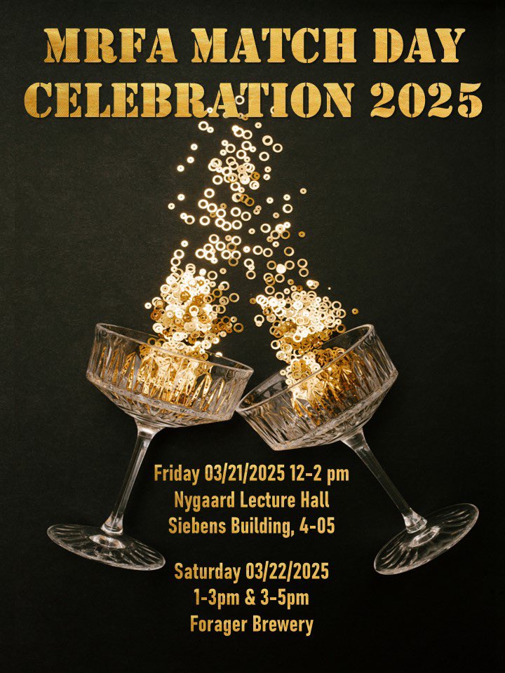 Congrats on your residency match!! We are holding two events on Friday and Saturday to celebrate you! Please check your email for more details about registration! #matchday2025