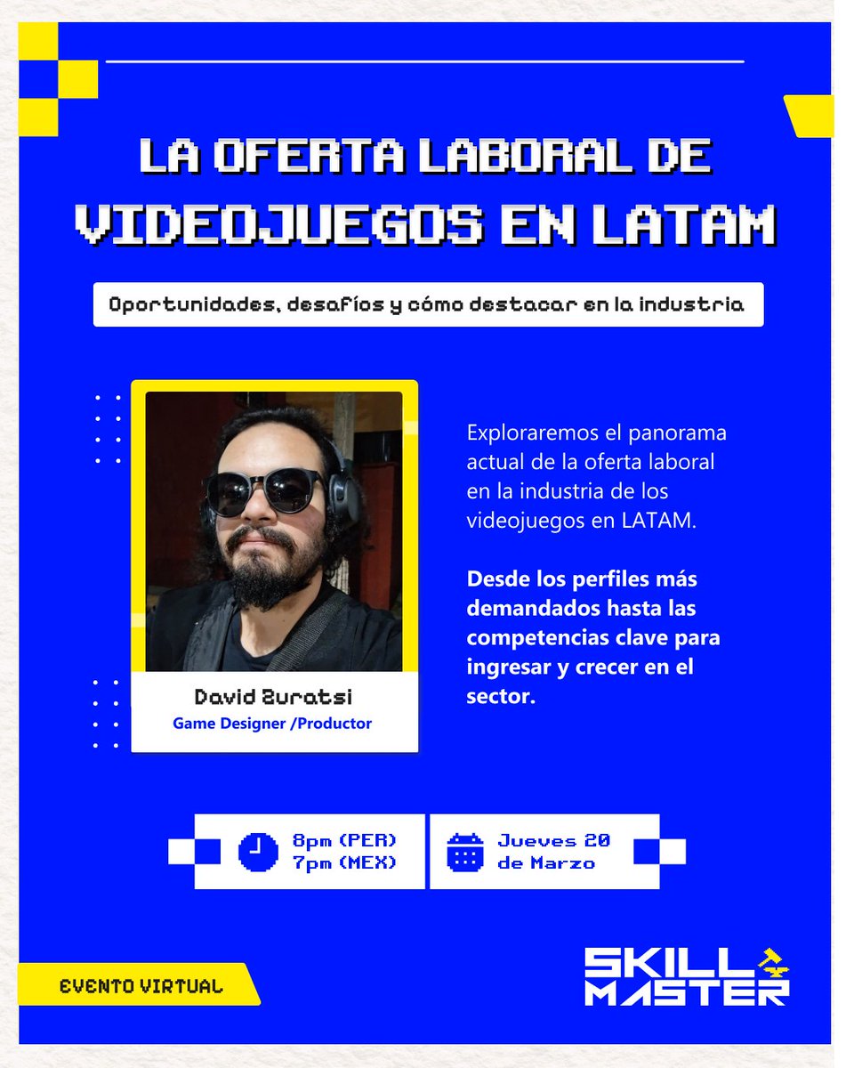 ¿Quieres trabajar en videojuegos pero no sabes por dónde empezar? Pues esta charla es para ti👇

Inscríbete aquí: forms.gle/9494nj9rzFLowX…

#creatividad #bloqueocreativo #desarrollodevideojuegos <a href="/ohekate/">Ekate Oh!</a>